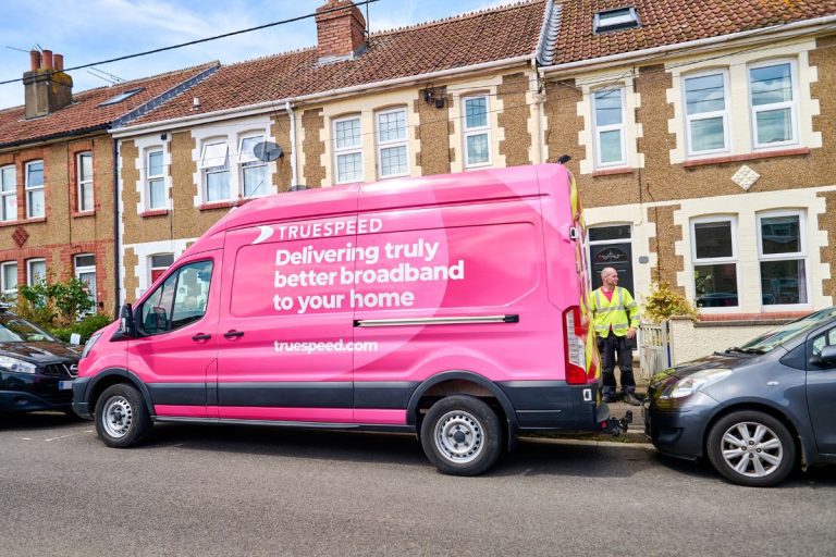A Truespeed engineer connecting a home to full-fibre broadband