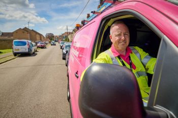 Truespeed engineer out in his van