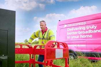 Truespeed engineer working on their full-fibre network