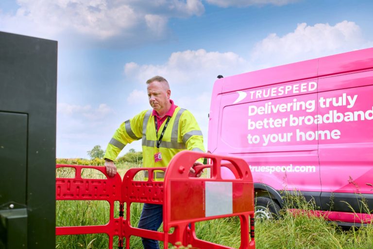 Truespeed engineer working on their full-fibre network
